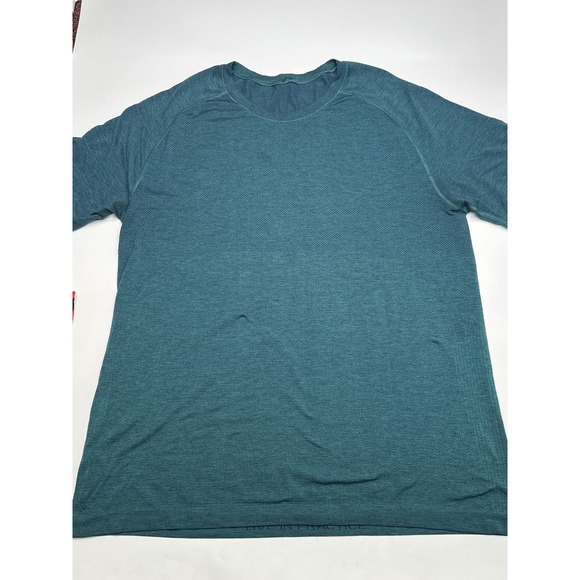 Lululemon Mens Teal Short Sleeve Training Shirt Athletic Top Large - Picture 1 of 8
